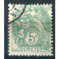 Крит, Французская почта - 1902/03г. - аллегория, 5 с - 1 марка - гашёная [Mi 5]. #3-WB-91-A-1