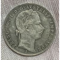 Монета 1 флорин 1858 год. Австро-Венгрия.