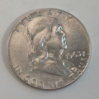С рубля без мц! 50 центов 1963 США Франклин серебро