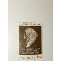 Австралия год 1989.  Столетие речи сэра Генри Паркса в Тентерфилде в 1889 году, посвященной объединению Австралии.