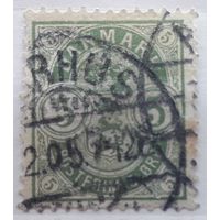 Дания 1895г. Стандарт. 5 оре.Корона. гаш.