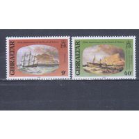 [1555] Гибралтар 1980. Корабли.Парусники.Адмирал Нельсон. MNH.