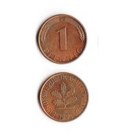 1 пфенниг Германия 1991 года(J)