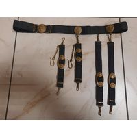 Редкий кортиковый усиленный ремень офицера ВМФ с усиленными прягами.