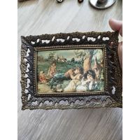 Старинная шелкография,бронза,с рубля(3)