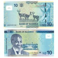 Намибия 10 долларов 2021 год  UNC