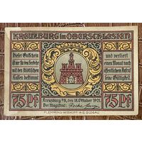 Нодгельд 75 пфеннигов 1921 год. Кройцбург. Веймарская республика
