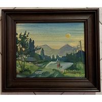 Юзвук В.С. Картон, масло. Размер 19х23,5 см.