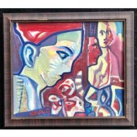 Акулов В.И. "Гименей", 2019г. Картон, акрил. Размер 44,5/39 см., 38,5/33 см без рамы.