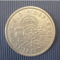 Великобритания 2 шиллинга 1949 год король Георг VI без IND: IMP: