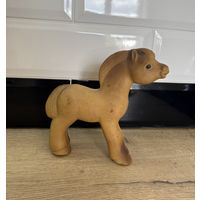 Игрушка СССР Лошадка, пони, пищалка, резина, клеймо Красный треугольник
