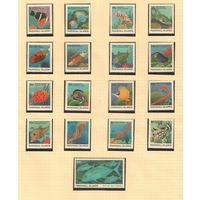 Маршалловы  острова-1988-1989 (Мих.150-161,172-175,208) , ** , Морская фауна, Рыбы  (полная серия)