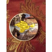 Декоративная тарелка D=35мм с изображением карты Крыма и названий городов