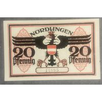 Нотгельд 20 пфеннигов 1918 год. Нёрдлинген. Веймарская республика.