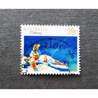 Марка Австралия 1989 год Рыбалка
