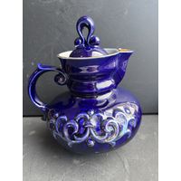 Кувшин с крышкой, фарфор, кобальт, золочение, Бронницкий завод фарфоровых изделий "Возрождение", СССР, 1971-1981 гг.
