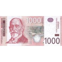 Сербия 1000 динаров образца 2014 года UNC p60b серия BE
