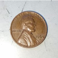 1 цент 1964 года США. Шикарная монета! Достойный сохран! В коллекцию!