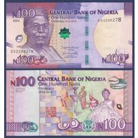 Нигерия, 100 найра 2024 г., P-41 (DS, памятная - 100 лет существования Нигерии), UNC