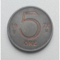 Швеция 5 эре, 1972_отм. U_  KM# 845_Густав VI Адольф