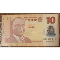 Полимерная банкнота Нигерия 10 найра 2022 год Альван Икоку. НЕ БЫЛА В ОБОРОТЕ