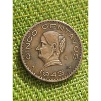 Мексика 5 сентаво 1943 г ( Хосефа Ортис де Домингес )