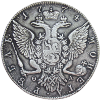 РИ, 1 рубль 1774 года СПБ ФЛ, сост. XF, серебро 750/ 24 г. Биткин #218 Доставка только при личной встрече, связь по телефону или мессенджеру.