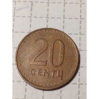 20 центов Литва 1991 год