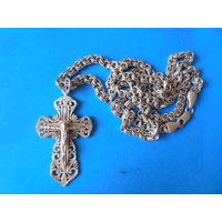 Крест с цепочкой. Серебро.