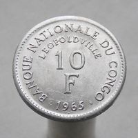 Конго 10 франков 1965
