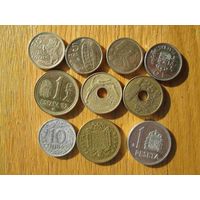 10 разных монет Испании лот 2