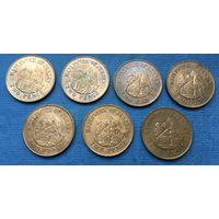 Джерси 2 пенса 1983, 1984, 1985, 1986, 1987, 1988, 1990