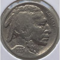 США 5 центов 1937 г. Бизон. В холдере