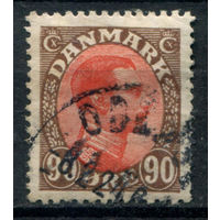 Дания - 1918/20г. - король Кристиан X, 90 О - 1 марка - гашёная [Mi 108]. #3-WB-91-KS-8