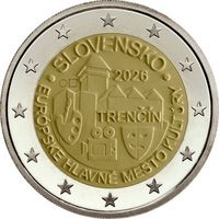 Словакия 2 евро, 2026 Тренчин - Культурная столица Европы 2026 UNC