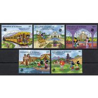 Гренадины Сент-Винсент 1989. Мультфильмы. Микки Маус Дисней Mi 616-620 (5 марок из серии 8 марок)