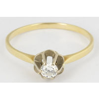 Рождественский подарок.Kольцо с бриллиантом 0.26 ct 3.9 mm диаметр отличные цвет-качество не ниже 4\3 14 каратное 585 золото каст из белого золота