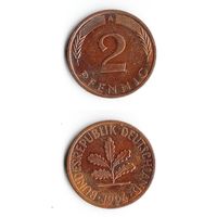 2 пфеннига Германия 1994 года(A)