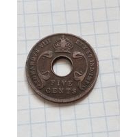 5 центов 1936 года Британская  восточная Африка