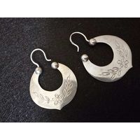 Старинные серьги "Лунница" серебро