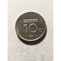 Нидерланды 10 центов 1991