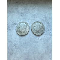 2 шт 10 злот 1932 Полония Хорошие