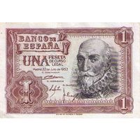 Испания 1 песета образца 1953 года UNC p144