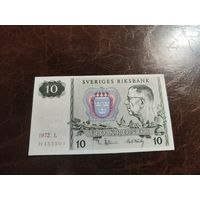 Швеция 10 крон образца 1972 года UNC p52c
