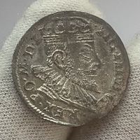 Траяк / трояк (3 гроша) 1593 г., Вильно! Штемпельный блеск, острый рельеф, золотистая патина! Лучшая монета!