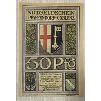 Нотгельд Пфаффендорф-Кобленц 50 пфеннигов 1921 год. Веймарская республика