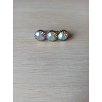 Брошь винтаж Чехия с эффектом Аврора бореалис