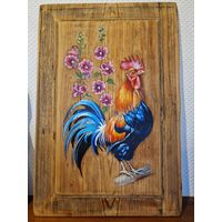 "Петух в Мальвах"( старинная доска)