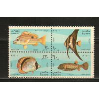 Египет-1982(Мих.1404-1407),  **,  Морская  Фауна ,Рыбы (полная серия)