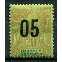 Французские колонии - Дагомея (Бенин) - 1912г. - аллегория, надпечатка 05 на 20 с - 1 марка - MH [Mi 36]. #4-W1-105-A-1